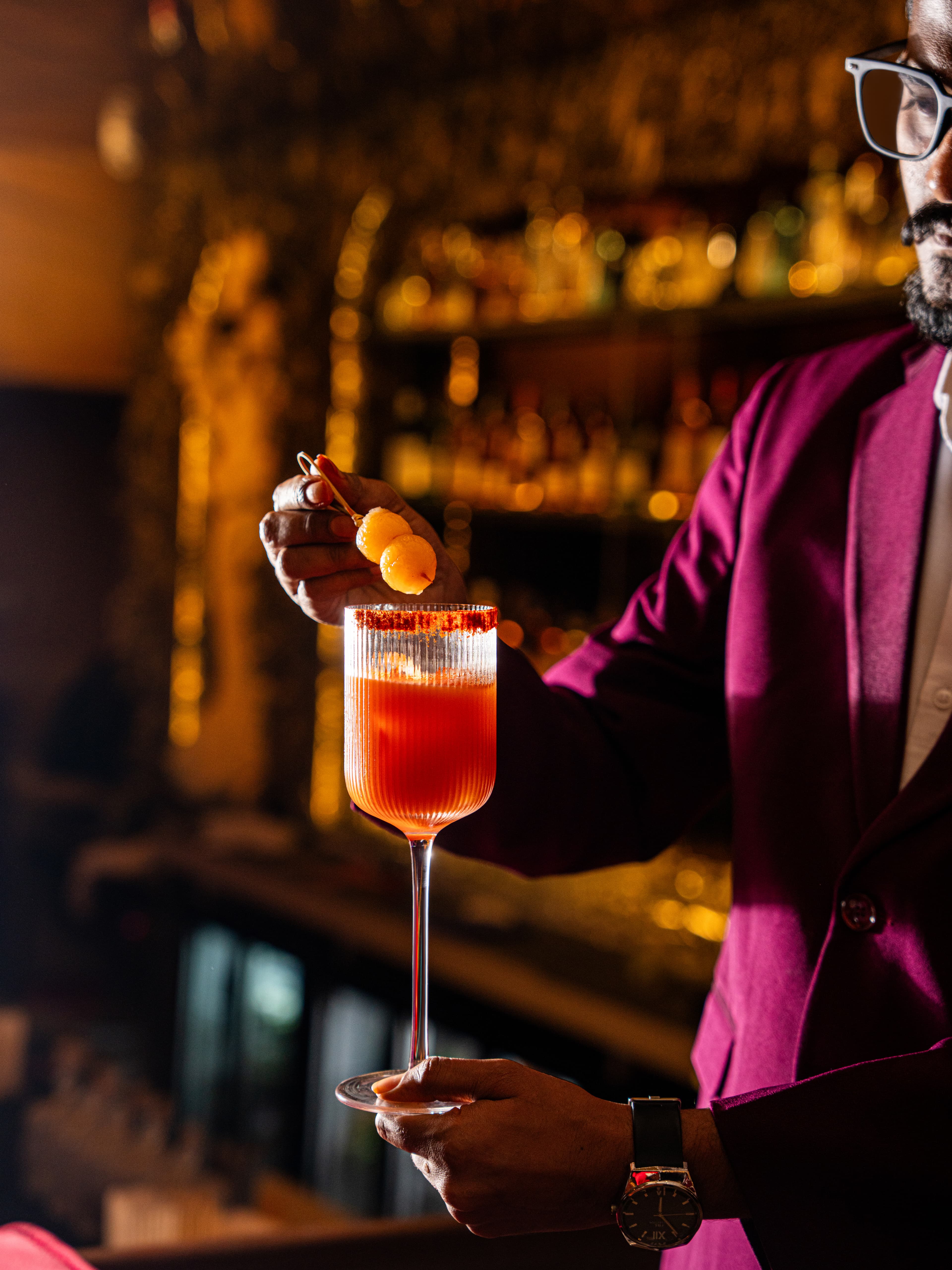 Craft cocktail presentation